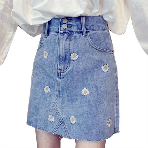 summer high waist a line womens skirts denim marguerite embroidery mini jeans korean loose casual faldas mujer, Black
summer high waist a line womens skirts denim marguerite embroidery mini jeans korean loose casual faldas mujer, Black