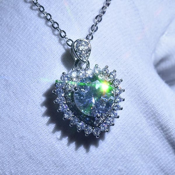 pendant necklaces white round zircon full stone love heart for women wedding jewelry couples engagement necklace valentine gifts, Silver
pendant necklaces white round zircon full stone love heart for women wedding jewelry couples engagement necklace valentine gifts, Silver