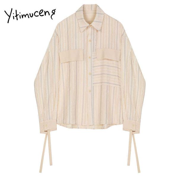 yitimuceng striped bow lace up blouse women long sleeve button shirts straight spring turn-down collar office lady 210601, White
yitimuceng striped bow lace up blouse women long sleeve button shirts straight spring turn-down collar office lady 210601, White