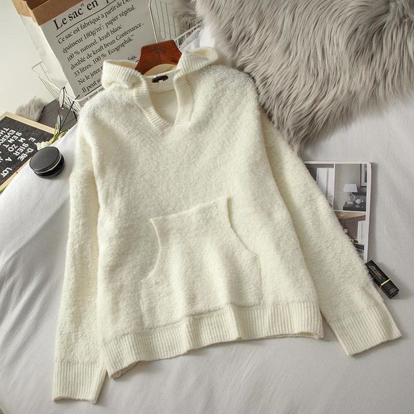 idle style loose hooded sweater women's autumn and winter milky white long-sleeved pullover coat tide sweaters, White;black
idle style loose hooded sweater women's autumn and winter milky white long-sleeved pullover coat tide sweaters, White;black