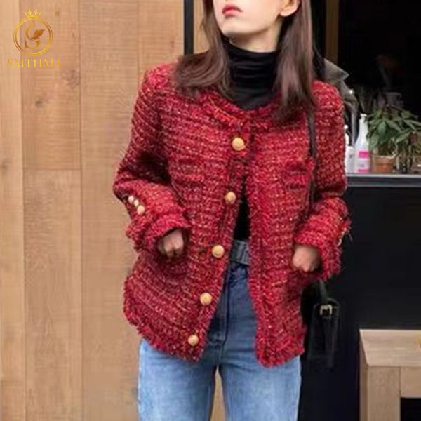 red tweed jacket autumn /winter womens tassel jacket coat classic ladies bright wire braided woolen outwear, Black;brown
red tweed jacket autumn /winter womens tassel jacket coat classic ladies bright wire braided woolen outwear, Black;brown