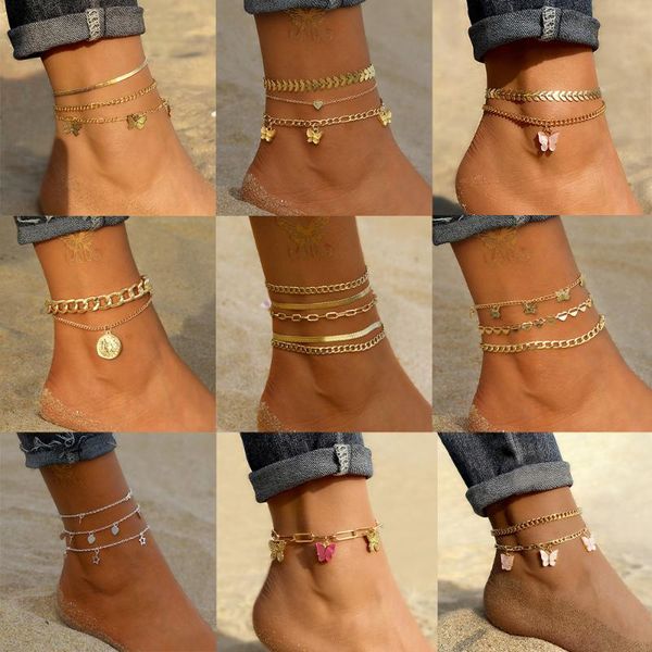Anklets Bohemia Mixed Gold Butterfly Chain Set For Women's Summer Beach Layered Ankle Fashion Foot Jewelry Gift, Red;blue
Anklets Bohemia Mixed Gold Butterfly Chain Set For Women's Summer Beach Layered Ankle Fashion Foot Jewelry Gift, Red;blue
