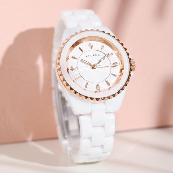 wristwatches nakzen ladies ceramic quartz watch women fashion analog waterproof diamond for gifts clock, Slivery;brown
wristwatches nakzen ladies ceramic quartz watch women fashion analog waterproof diamond for gifts clock, Slivery;brown