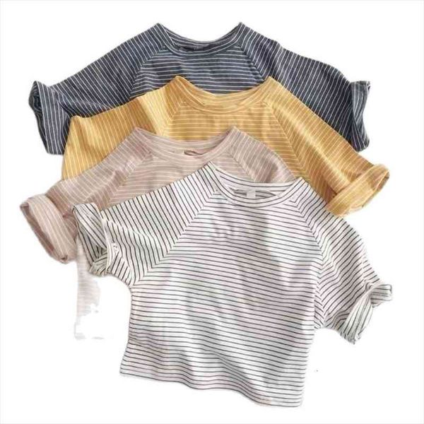 summer boys and girls short sleeved striped t shirt childrens five point sleeve baby loose korean version p4330, Blue
summer boys and girls short sleeved striped t shirt childrens five point sleeve baby loose korean version p4330, Blue
