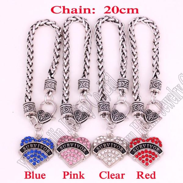charm bracelets survivor awareness alert crystal heart with 20cm wheat chain lobster claw bracelet sign jewelry, Golden;silver
charm bracelets survivor awareness alert crystal heart with 20cm wheat chain lobster claw bracelet sign jewelry, Golden;silver