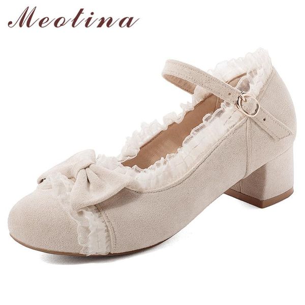 dress shoes meotina high heels women pumps sweet bow thick mary janes buckle lace round toe party ladies spring size 33-43, Black
dress shoes meotina high heels women pumps sweet bow thick mary janes buckle lace round toe party ladies spring size 33-43, Black