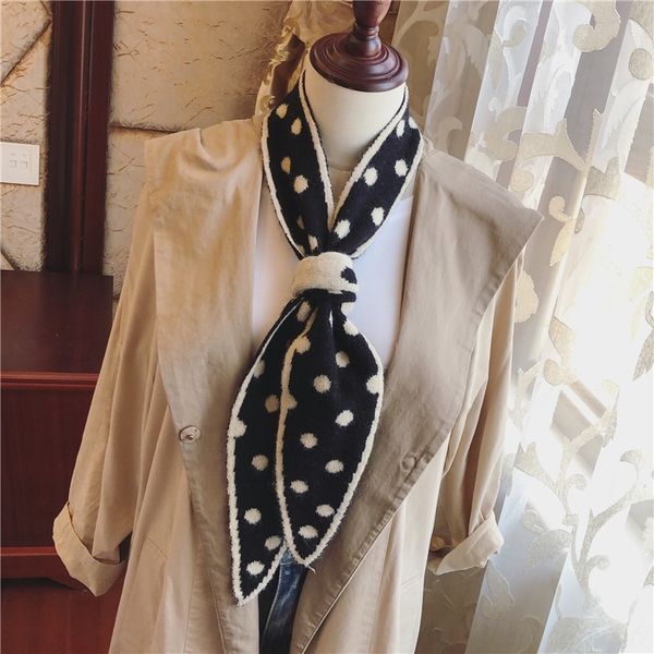 odt korean double layer knitting wool polka cravat ties dot women's spring autumn winter leaf wool scarf decoration scarf, Black;gray
odt korean double layer knitting wool polka cravat ties dot women's spring autumn winter leaf wool scarf decoration scarf, Black;gray