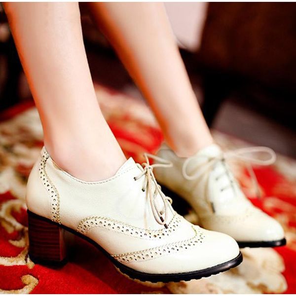 dress shoes women pumps chunky high heeled brogue spring autumn lace up platform vintage female plus size ankle boots, Black
dress shoes women pumps chunky high heeled brogue spring autumn lace up platform vintage female plus size ankle boots, Black