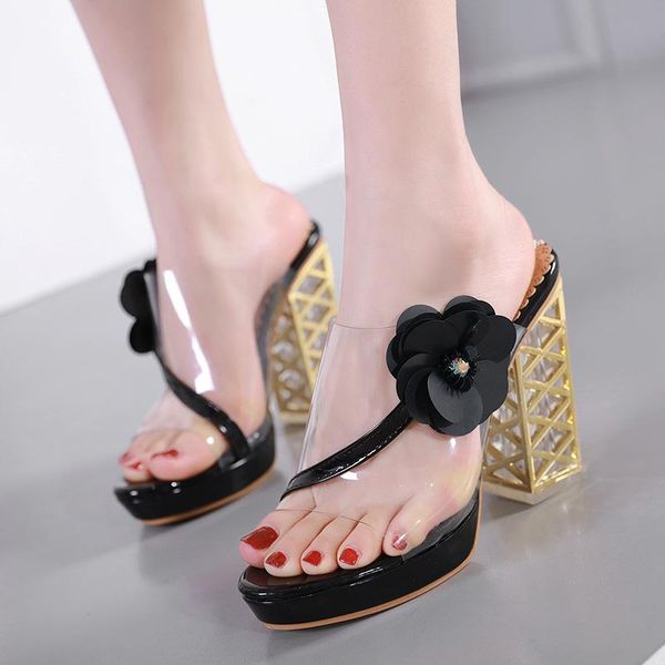 slippers platform women shoes thin heel ultra high heels flowers transparent crystal sandals female 4728, Black
slippers platform women shoes thin heel ultra high heels flowers transparent crystal sandals female 4728, Black