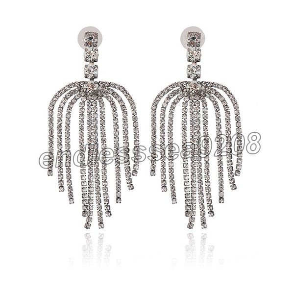 new za long tassel full rhinestone dangle earrings for women crystal drop earrings fashion jewelry accessories gift, Silver
new za long tassel full rhinestone dangle earrings for women crystal drop earrings fashion jewelry accessories gift, Silver