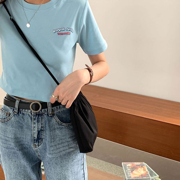 3 colors 2021 summer korean chic style letter print short sleeve crop for womens t-shirts womens tee shirt femme (x1328), White
3 colors 2021 summer korean chic style letter print short sleeve crop for womens t-shirts womens tee shirt femme (x1328), White