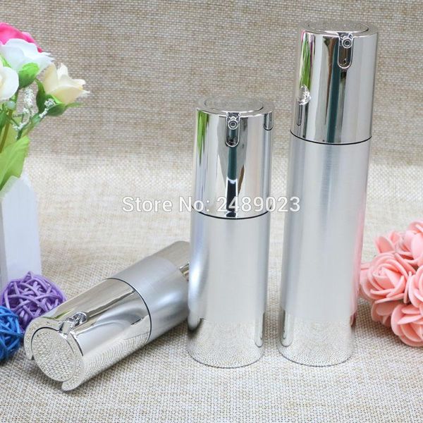 silver wire-drawing airless bottles vacuum pump lotion refillable bottle used for cosmetic container 100pcs/lot 15ml 30ml 50ml storage & jar
silver wire-drawing airless bottles vacuum pump lotion refillable bottle used for cosmetic container 100pcs/lot 15ml 30ml 50ml storage & jar