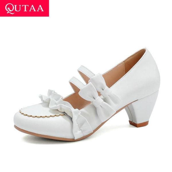 dress shoes qutaa 2021 hook&loop butterfly-knot ladies single pu round toe shallow women pumps fashion square high heels size 34-43, Black
dress shoes qutaa 2021 hook&loop butterfly-knot ladies single pu round toe shallow women pumps fashion square high heels size 34-43, Black