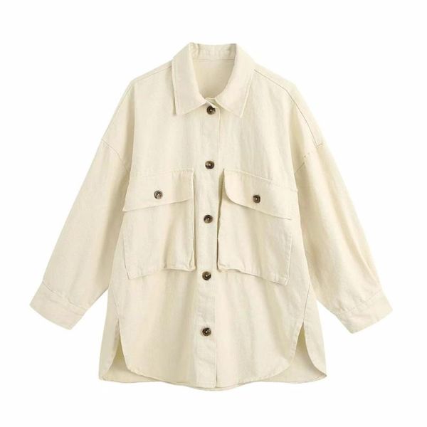 women's jackets 2021 women coat pocket design loose outwear oversize coats female shirtwear jacket woman clothes, Black;brown
women's jackets 2021 women coat pocket design loose outwear oversize coats female shirtwear jacket woman clothes, Black;brown