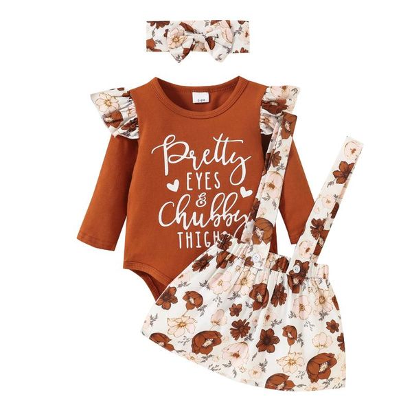 clothing sets baby girls three-piece cloting set letters and floral printed pattern romper, suspender skirt headdress clothes suit, White
clothing sets baby girls three-piece cloting set letters and floral printed pattern romper, suspender skirt headdress clothes suit, White