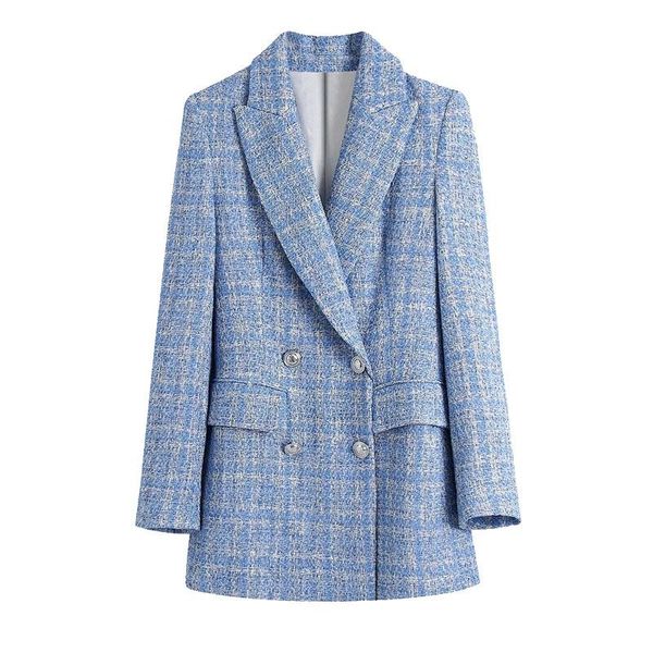 women 2021 fashion double breasted tweed check blazers coat vintage long sleeve pockets female outerwear chic veste women's suits &, White;black
women 2021 fashion double breasted tweed check blazers coat vintage long sleeve pockets female outerwear chic veste women's suits &, White;black