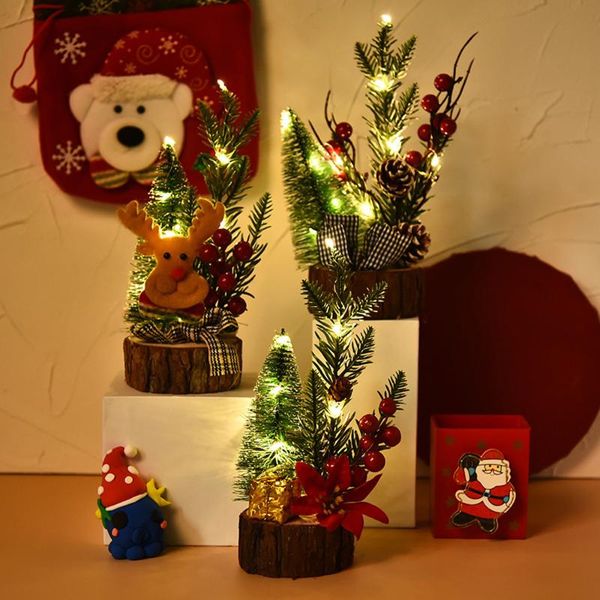 decorative objects & figurines miniature christmas tree with lights on a wooden bottom table decorated small decorations
decorative objects & figurines miniature christmas tree with lights on a wooden bottom table decorated small decorations
