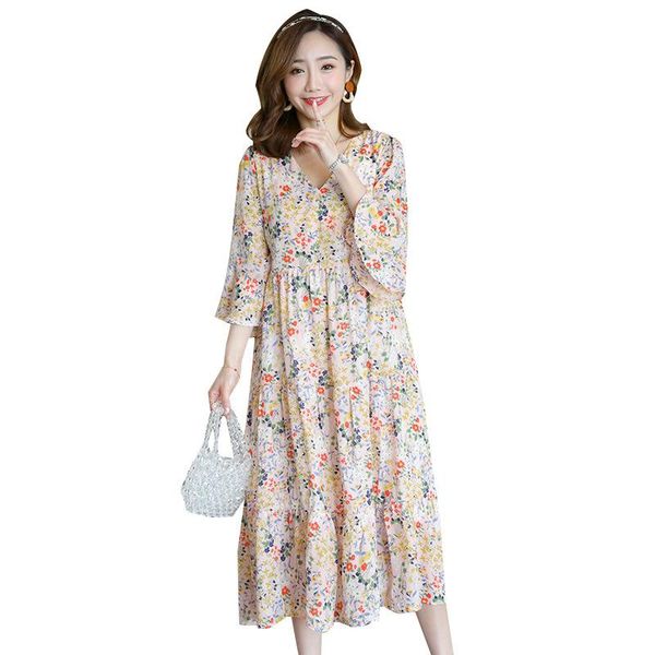 summer pregnant women v-neck chiffon dress fashion elegant floral maternity long sweet pregnancy cothes dresses, White
summer pregnant women v-neck chiffon dress fashion elegant floral maternity long sweet pregnancy cothes dresses, White