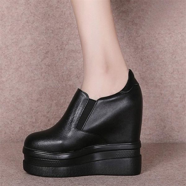 boots fashion sneakers women slip on genuine leather platform wedges high heel ankle female round toe punk trainers casual shoes, Black
boots fashion sneakers women slip on genuine leather platform wedges high heel ankle female round toe punk trainers casual shoes, Black