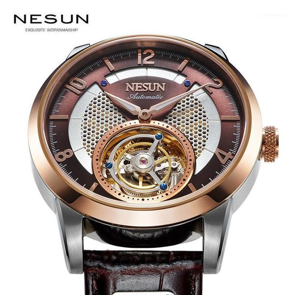 nesun real tourbillon watch men automatic mechanical sapphire leather wirstwatches man clock relogio masculino wristwatches, Slivery;brown
nesun real tourbillon watch men automatic mechanical sapphire leather wirstwatches man clock relogio masculino wristwatches, Slivery;brown