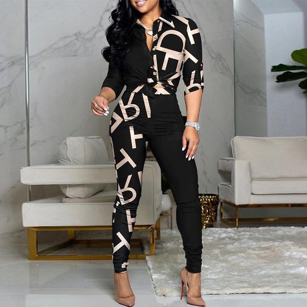women's two piece pants 2021 fashion women office outfits set female letter print patchwork knot front buttoned & high waist, White
women's two piece pants 2021 fashion women office outfits set female letter print patchwork knot front buttoned & high waist, White