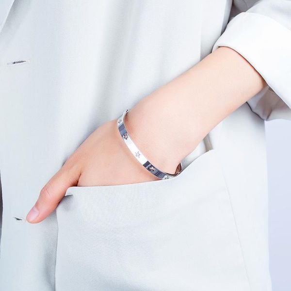 bangle five pointed star diamond inlaid hollow stainless steel bracelet women's simple fashion versatile, Black
bangle five pointed star diamond inlaid hollow stainless steel bracelet women's simple fashion versatile, Black