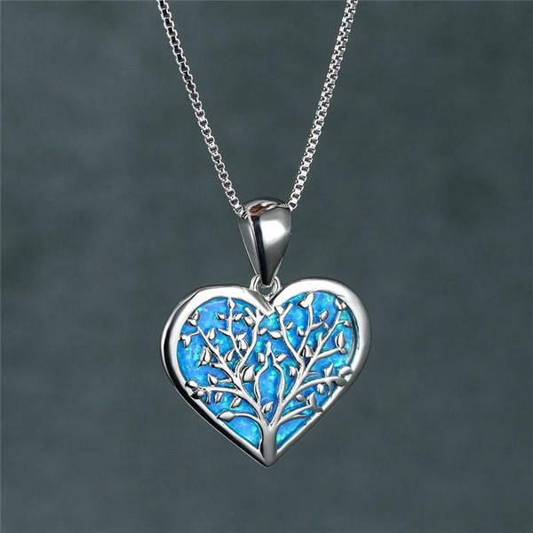 pendant necklaces vintage silver color chain necklace cute heart big tree charm white blue opal stone wedding for women
pendant necklaces vintage silver color chain necklace cute heart big tree charm white blue opal stone wedding for women