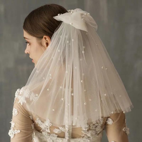 bridal veils wedding accessories short pearl beads veil white ivory one layer with comb velos de noiva, Black
bridal veils wedding accessories short pearl beads veil white ivory one layer with comb velos de noiva, Black