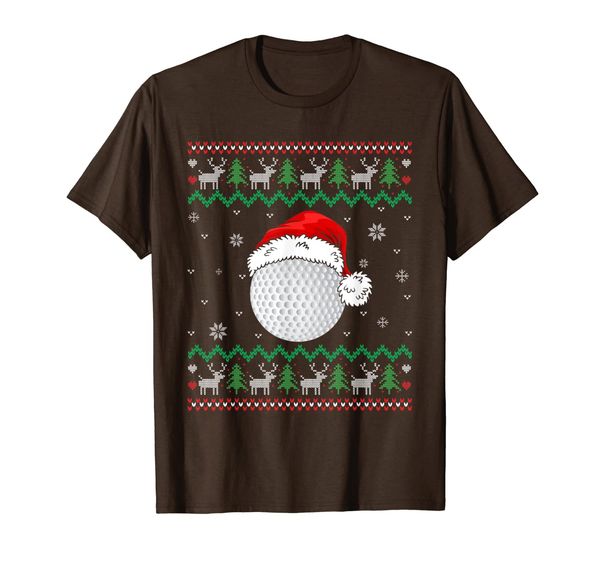 ugly sweater golf hat santa xmas gift sport lover t-shirt, White;black