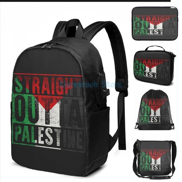 funny graphic print straight outta palestine usb charge backpack men school bags women bag travel laptop
funny graphic print straight outta palestine usb charge backpack men school bags women bag travel laptop