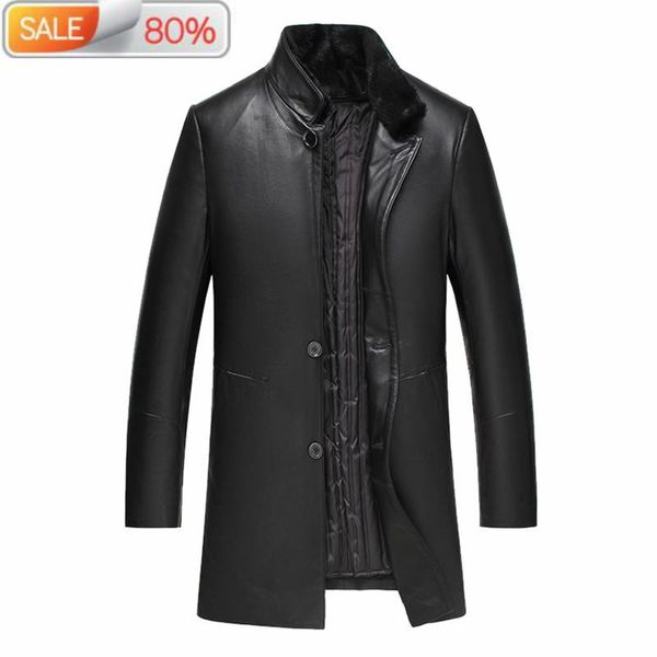 men's leather & faux sheepskin coat genuine jacket men autumn winter windbreaker collar 19a11 b2401a, Black
men's leather & faux sheepskin coat genuine jacket men autumn winter windbreaker collar 19a11 b2401a, Black