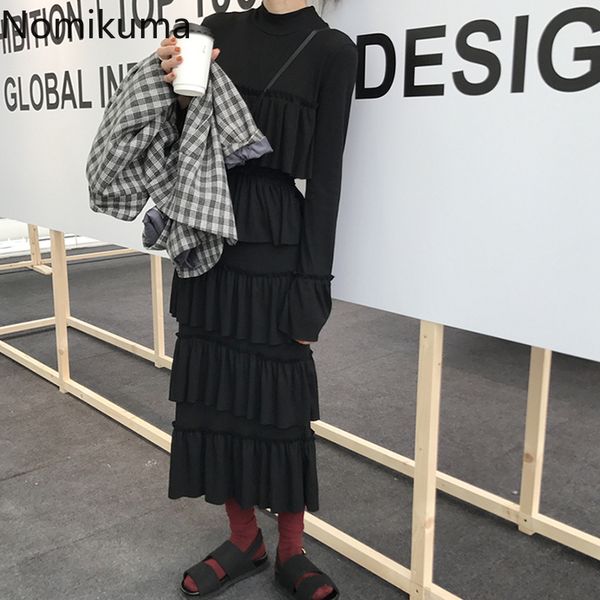 nomikuma korean style black dress women o neck long sleeve dresses female solid color slim waist spring vestidos 3e312 210514, Black;gray
nomikuma korean style black dress women o neck long sleeve dresses female solid color slim waist spring vestidos 3e312 210514, Black;gray