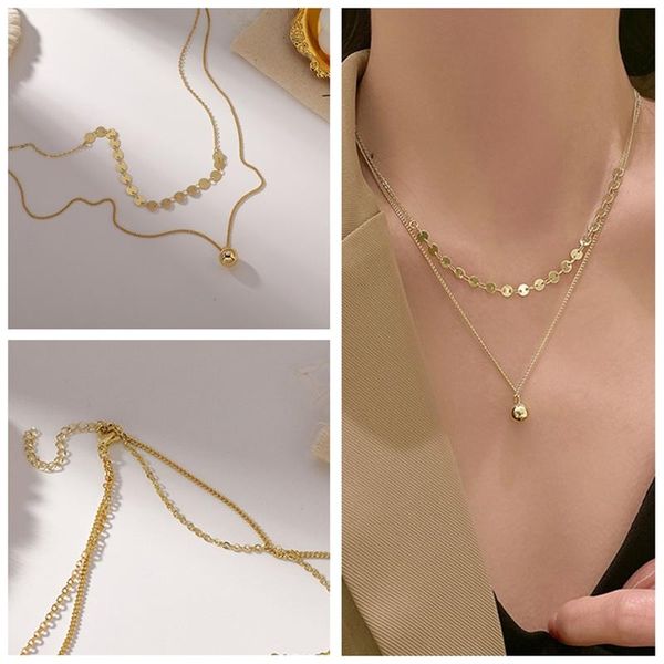 chains xiaoboacc korean fashion necklace for women 2021 ins style double round bead clavicle neck chain, Silver
chains xiaoboacc korean fashion necklace for women 2021 ins style double round bead clavicle neck chain, Silver