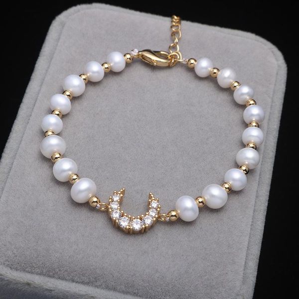 beaded, strands handmade natural freshwater pearl bracelet moon beaded for girl birthday present, Black
beaded, strands handmade natural freshwater pearl bracelet moon beaded for girl birthday present, Black
