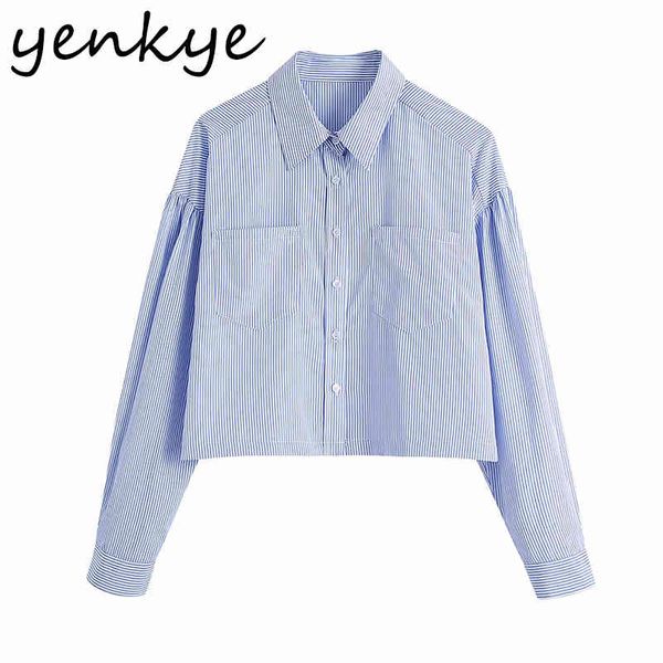 blue striped blouse shirt women lapel collar long sleeve pockets plus size blusas female streetwear summer crop 210430, White
blue striped blouse shirt women lapel collar long sleeve pockets plus size blusas female streetwear summer crop 210430, White