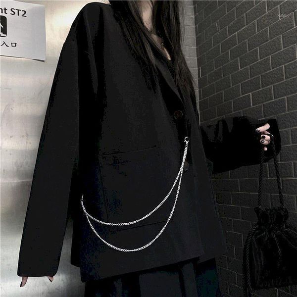 women's suits & blazers jacket women spring and autumn clothing 2021 trend korean version of loose female students were thin retro casu, White;black 
women's suits & blazers jacket women spring and autumn clothing 2021 trend korean version of loose female students were thin retro casu, White;black