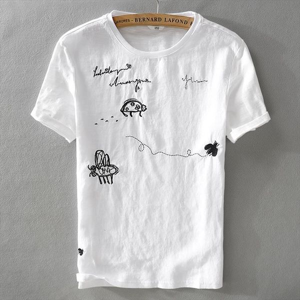 summer cool linen short mens t shirt sleeved exquisite trend male loose embroidery pattern stitching camisetas hombre, White;black
summer cool linen short mens t shirt sleeved exquisite trend male loose embroidery pattern stitching camisetas hombre, White;black
