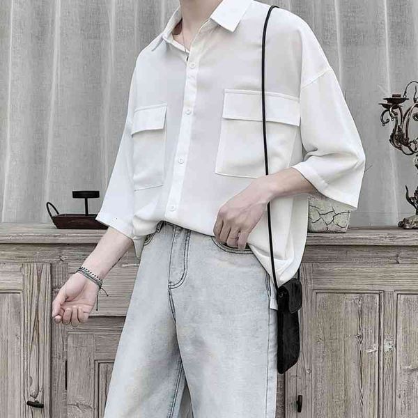 men's casual shirts summer dress fashion solid color pocket men streetwear korean loose short-sleeved mens -2xl ebtd, White;black
men's casual shirts summer dress fashion solid color pocket men streetwear korean loose short-sleeved mens -2xl ebtd, White;black