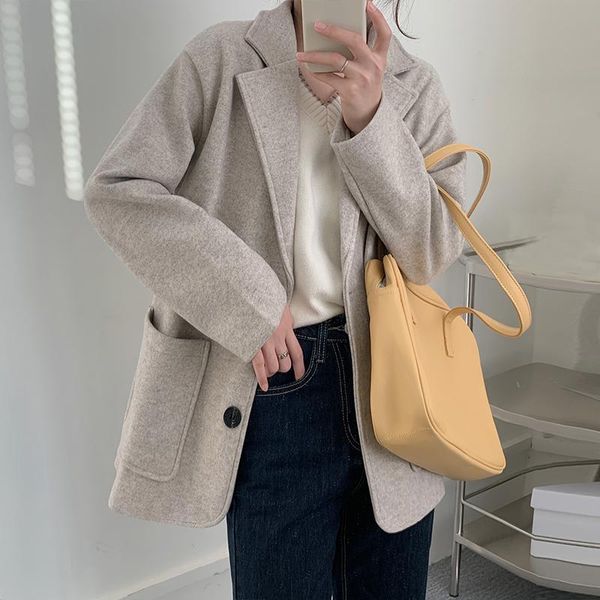 women's jackets retro handmade fashion 99% wool jacket coat for women 2021 autumn winter office lady feminino female, Black;brown
women's jackets retro handmade fashion 99% wool jacket coat for women 2021 autumn winter office lady feminino female, Black;brown
