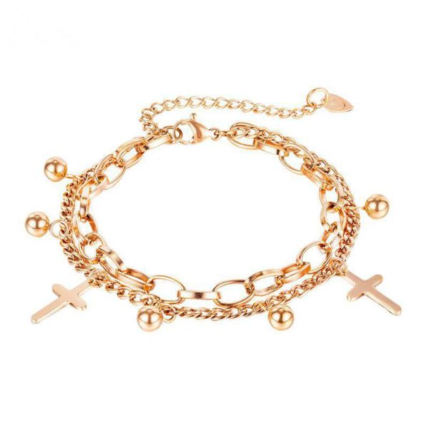 fashion double layer bracelets cross round bead pendant hand chain wristband present for woman girlfriend g382, Black
fashion double layer bracelets cross round bead pendant hand chain wristband present for woman girlfriend g382, Black