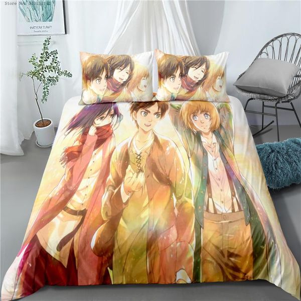 bedding sets 2/3 pieces japan anime set 3d print attack on titan duvet cover for bedroom home bed quilt pillowcase(no sheets)
bedding sets 2/3 pieces japan anime set 3d print attack on titan duvet cover for bedroom home bed quilt pillowcase(no sheets)