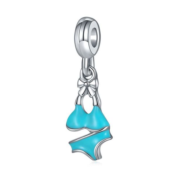 1pcs cute blue bikini pendant diy beads adapting to original pandora charm bracelet ladies jewelry making gifts, Silver
1pcs cute blue bikini pendant diy beads adapting to original pandora charm bracelet ladies jewelry making gifts, Silver