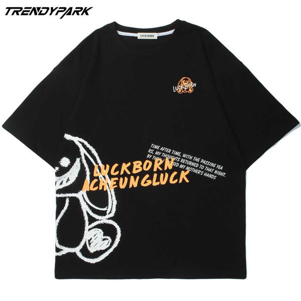 men's t-shirt summer short sleeve cartoon tee hip hop oversized cotton casual harajuku streetwear tshirts clothing 210601, White;black
men's t-shirt summer short sleeve cartoon tee hip hop oversized cotton casual harajuku streetwear tshirts clothing 210601, White;black