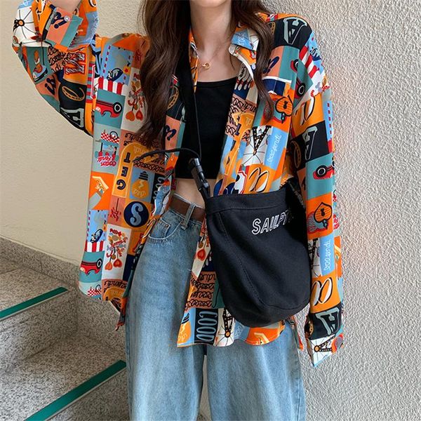 women's blouses & shirts 2021 spring fashion high-quality personality print hip-hop street loose long-sleeved shirt trendy h269, White
women's blouses & shirts 2021 spring fashion high-quality personality print hip-hop street loose long-sleeved shirt trendy h269, White