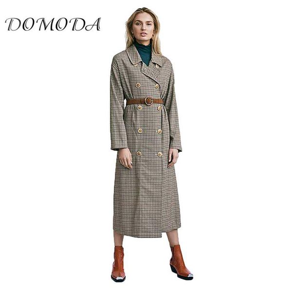 women's trench coats domoda 2021 revival-styled pattern back waist fold double row belt waistband button trim body figure long style wi, Tan;black
women's trench coats domoda 2021 revival-styled pattern back waist fold double row belt waistband button trim body figure long style wi, Tan;black