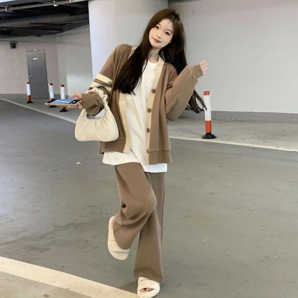 women's two piece pants woman pant sets 2021 korean fashion casual wild v-neck single-breasted stitching cardigan jacket and loose spor, White
women's two piece pants woman pant sets 2021 korean fashion casual wild v-neck single-breasted stitching cardigan jacket and loose spor, White