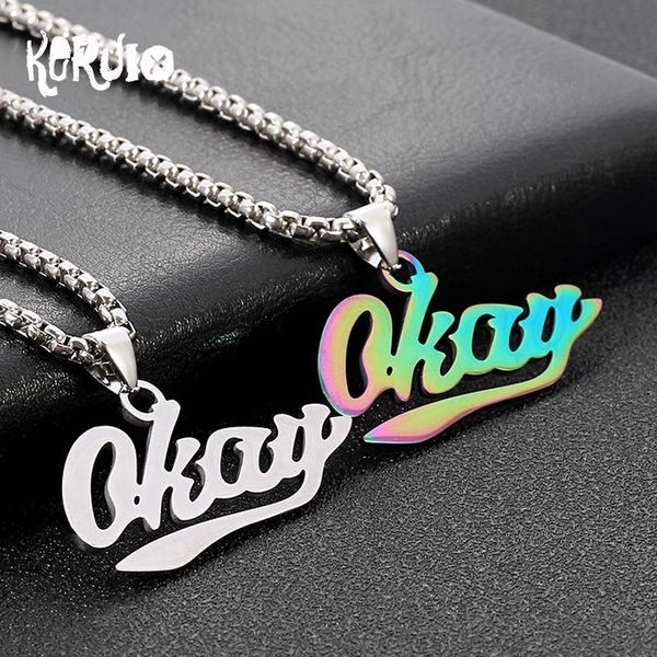 pendant necklaces okay colorful stainless steel hip-hop necklace charm jewelry rock collar long chain cool bar rapper trendy gift, Silver
pendant necklaces okay colorful stainless steel hip-hop necklace charm jewelry rock collar long chain cool bar rapper trendy gift, Silver