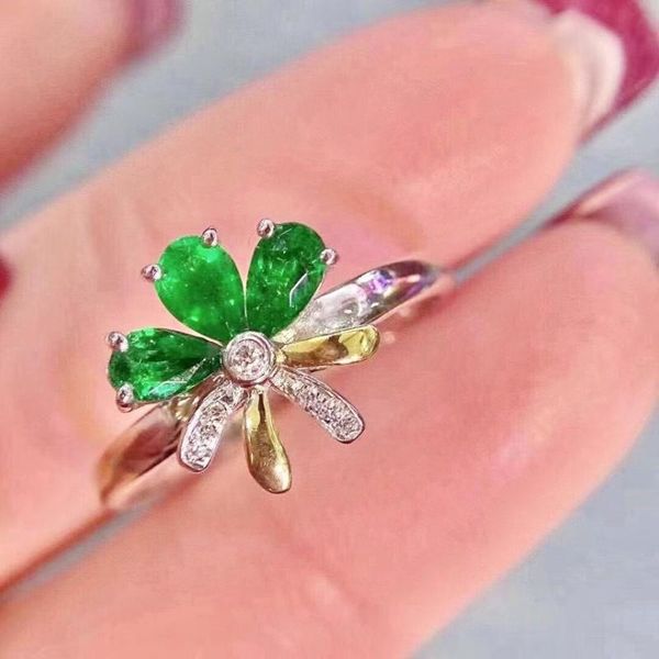 cluster rings delicate flower talonpaw natural gem stone ring green emerald s925 silver women girl party gift jewelry, Golden;silver
cluster rings delicate flower talonpaw natural gem stone ring green emerald s925 silver women girl party gift jewelry, Golden;silver