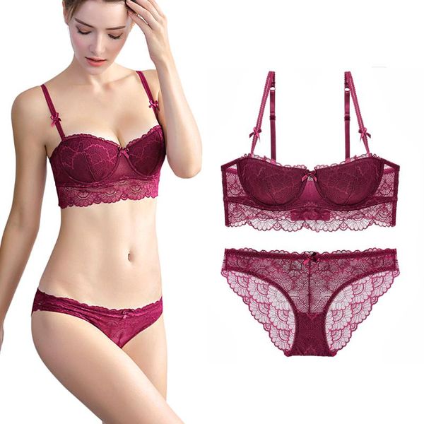 bras sets 2021 abcd women bra thong set hollow out panty underwear temptation brief lace push up half cap, Red;black
bras sets 2021 abcd women bra thong set hollow out panty underwear temptation brief lace push up half cap, Red;black