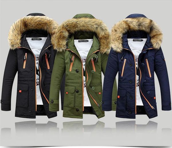 men's wool & blends men cotton-padded jacket thick large fur collar hooded youth mid-length coat, Black
men's wool & blends men cotton-padded jacket thick large fur collar hooded youth mid-length coat, Black